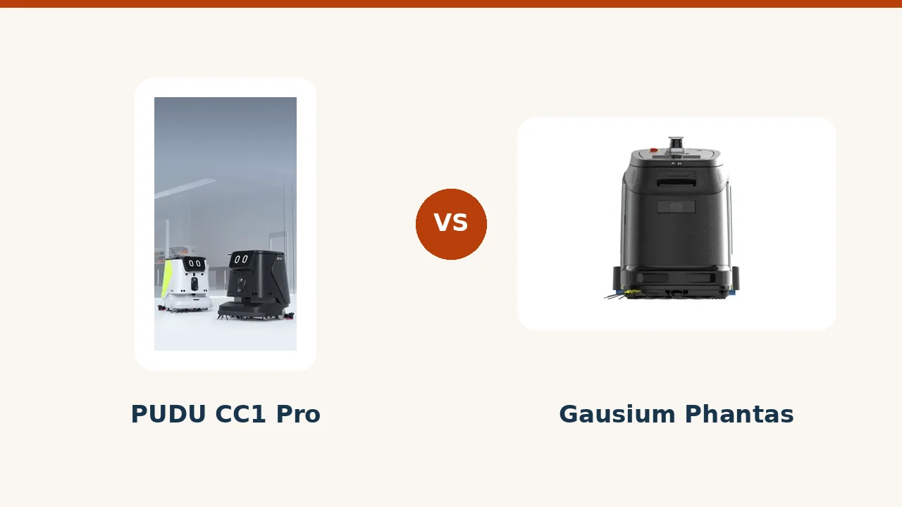 PUDU CC1 Pro et Gausium Phantas face à face