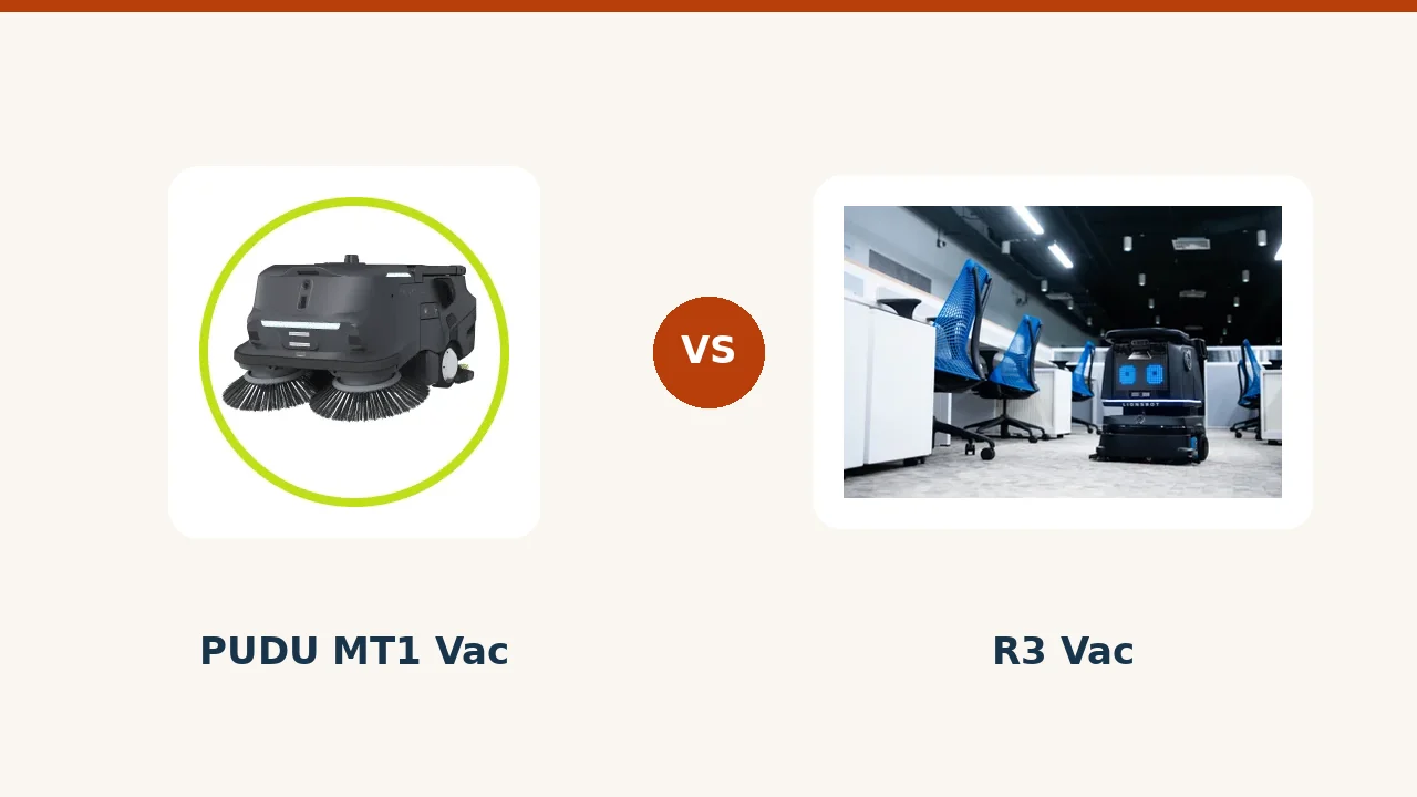 PUDU MT1 Vac et LionsBot R3 Vac face à face