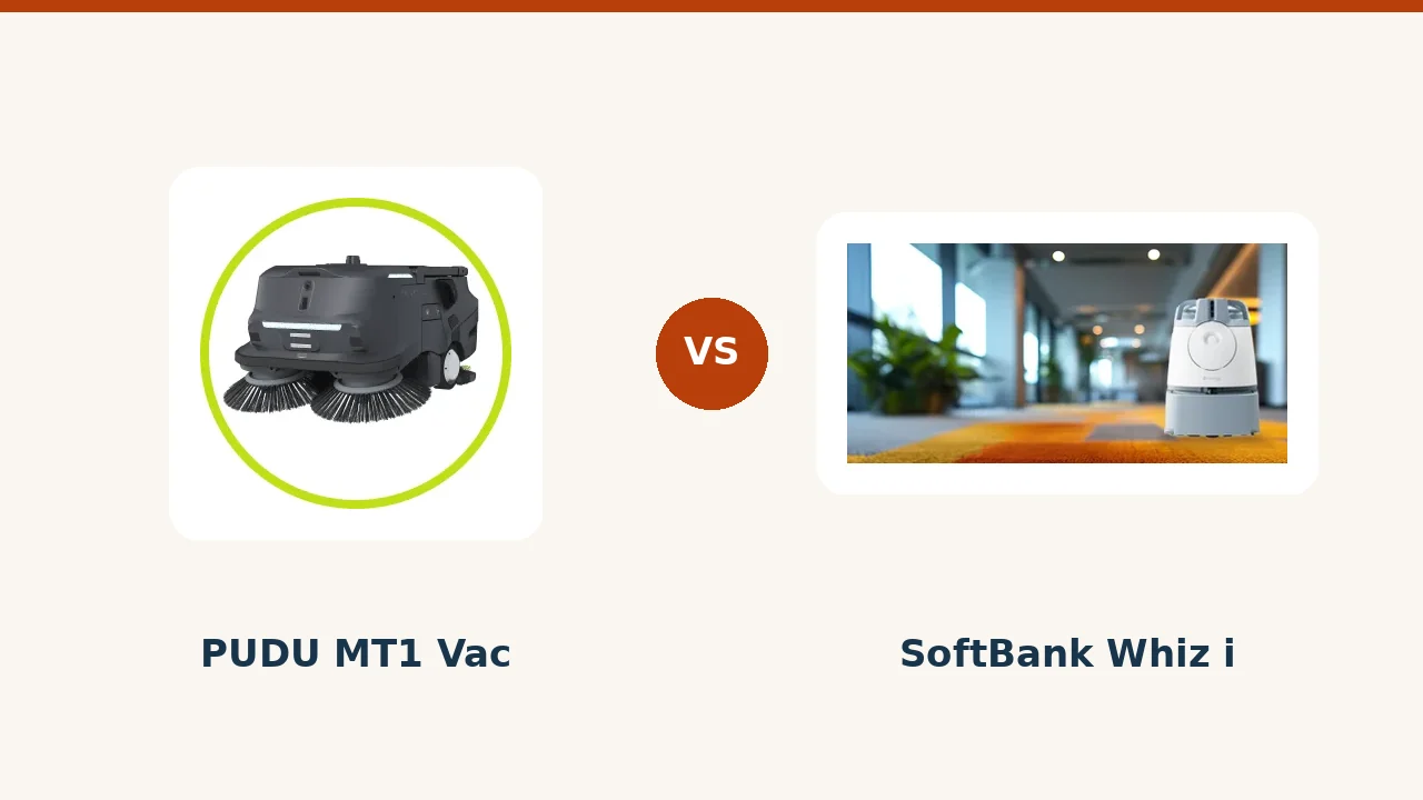 PUDU MT1 Vac et SoftBank Whiz i face à face