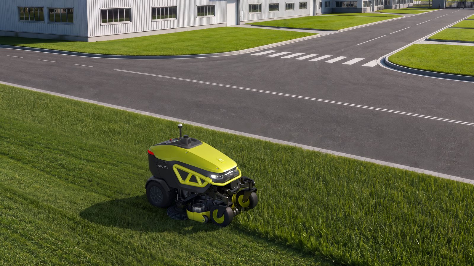 PUDU GT3: the compact robotic mower for corporate sites