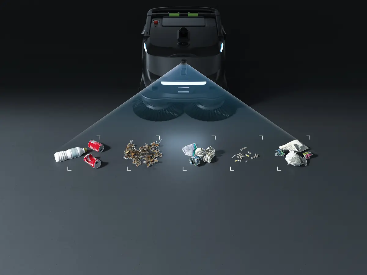 Debris recognition on the floor by the PUDU MT1